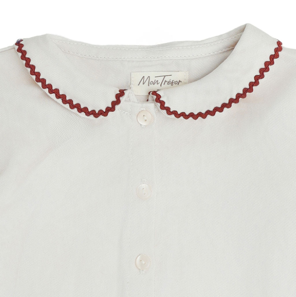 TRIMMED COLLAR BLOUSE