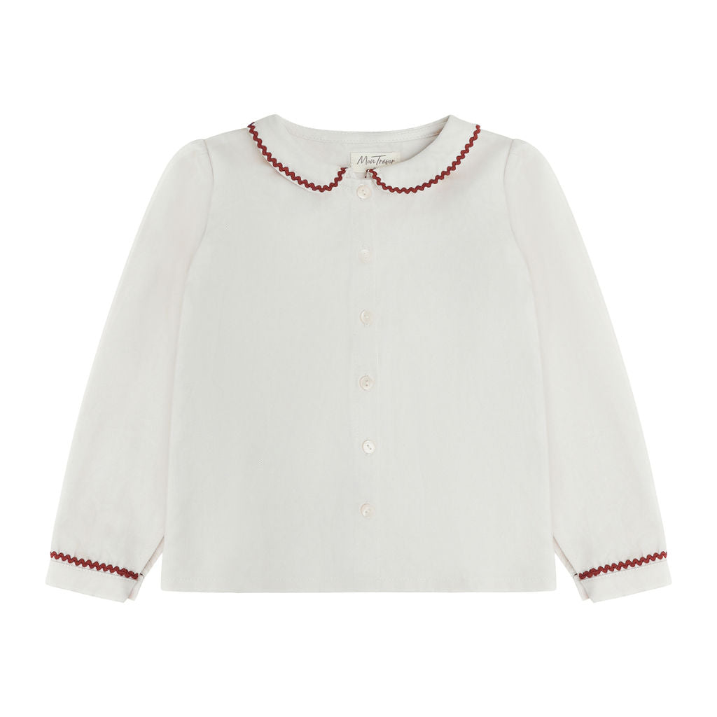 TRIMMED COLLAR BLOUSE