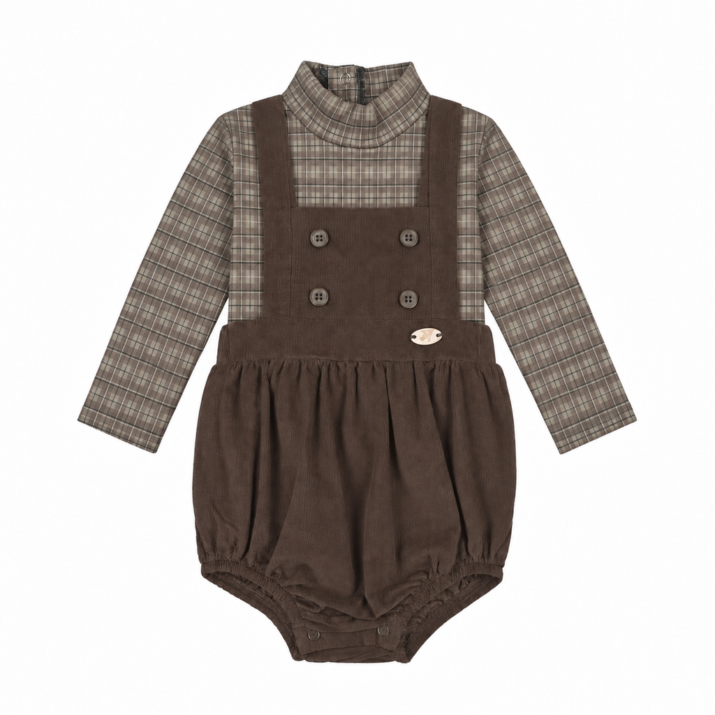 CORDUROY CROSS-STRAP ROMPER