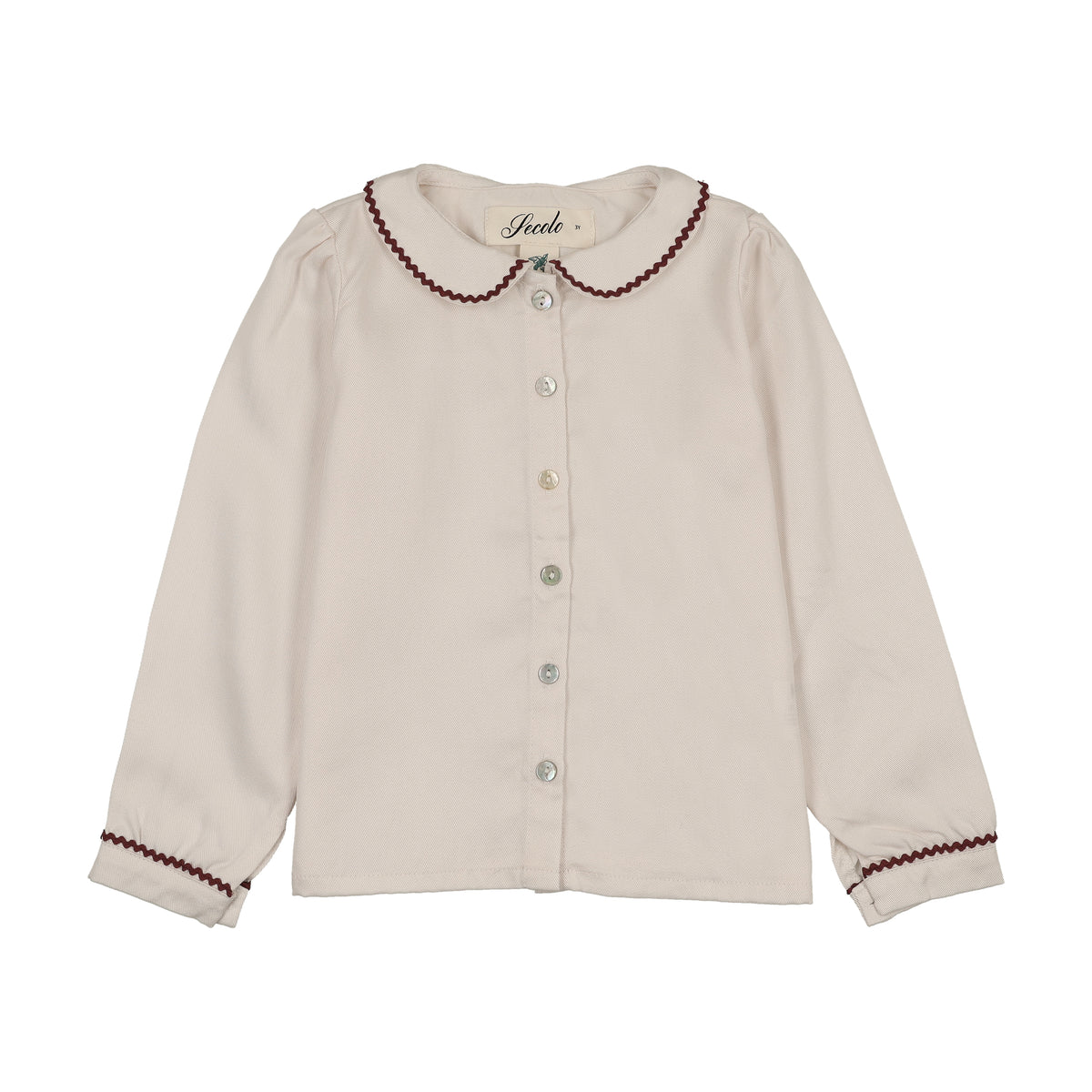 TRIMMED COLLAR BLOUSE