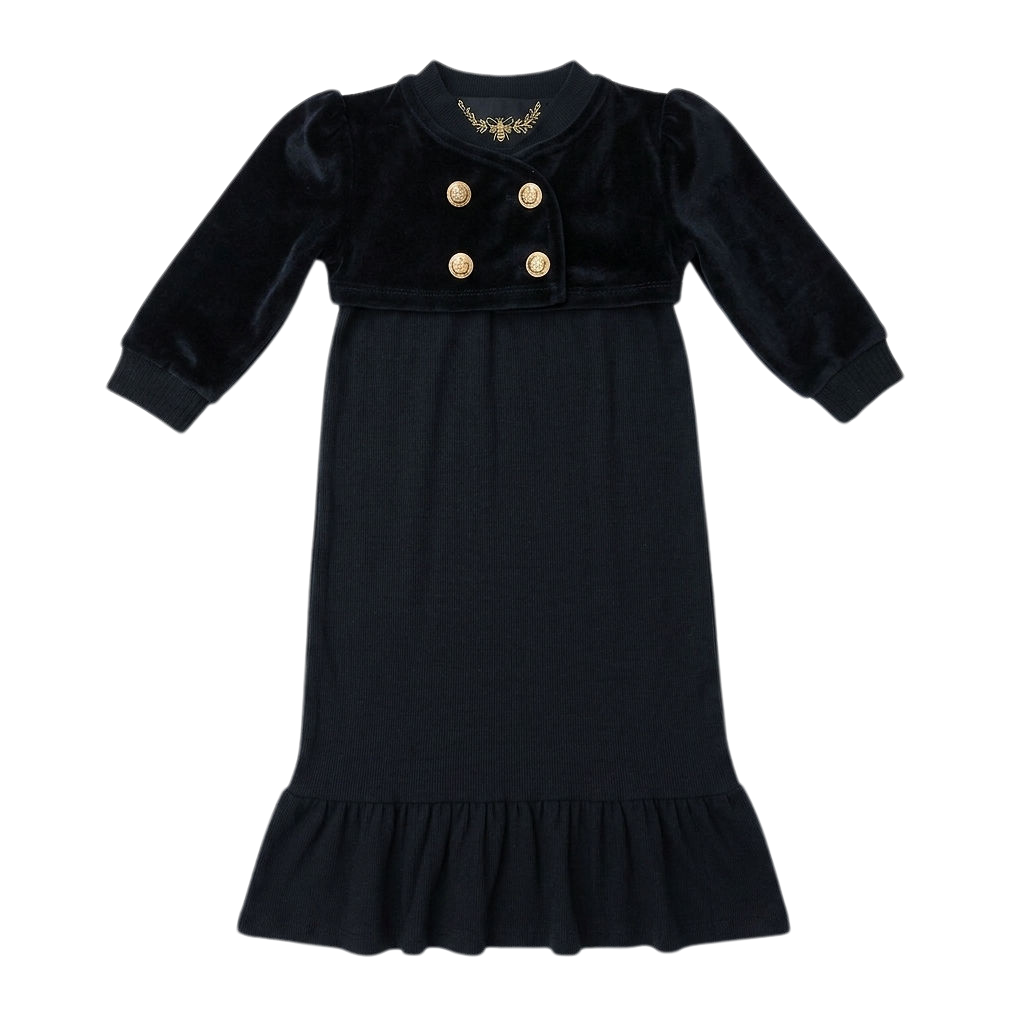 VELOUR OVERLAY MAXI DRESS