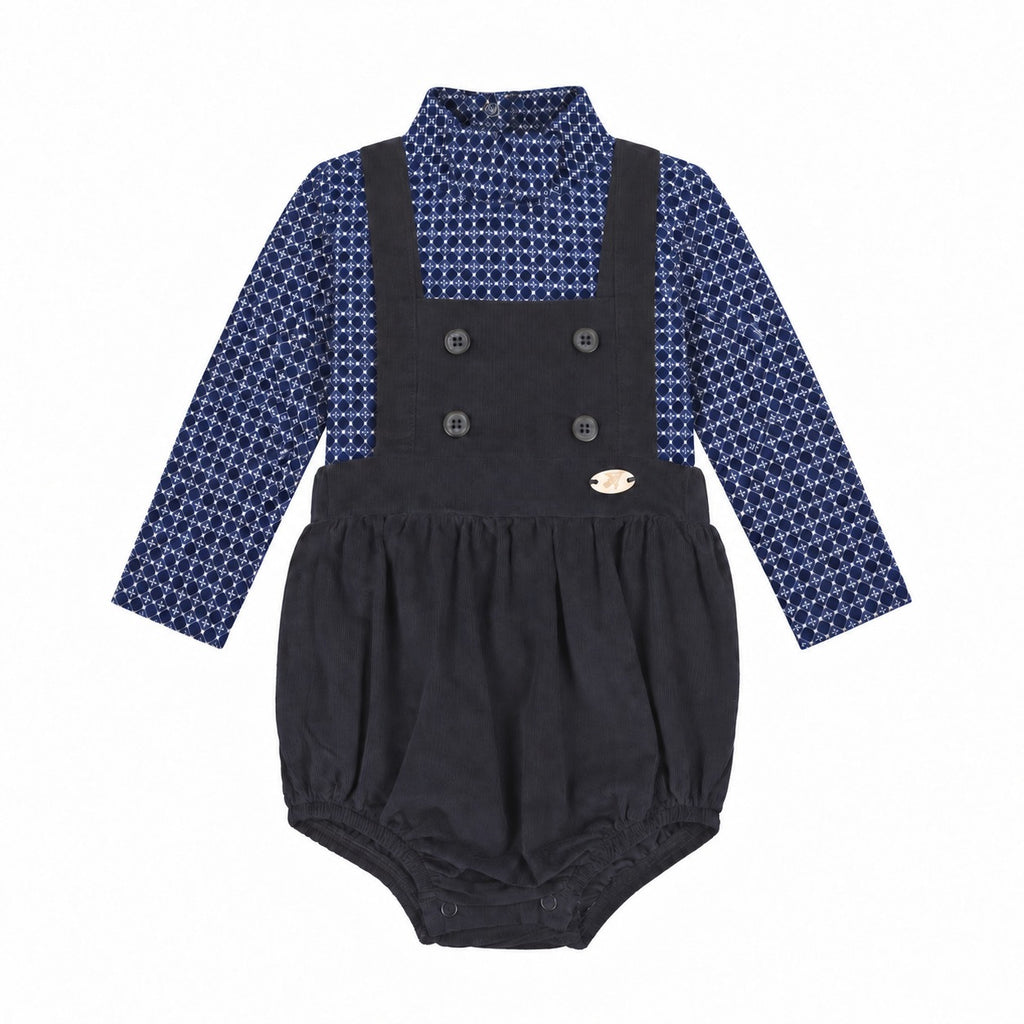 CORDUROY CROSS-STRAP ROMPER